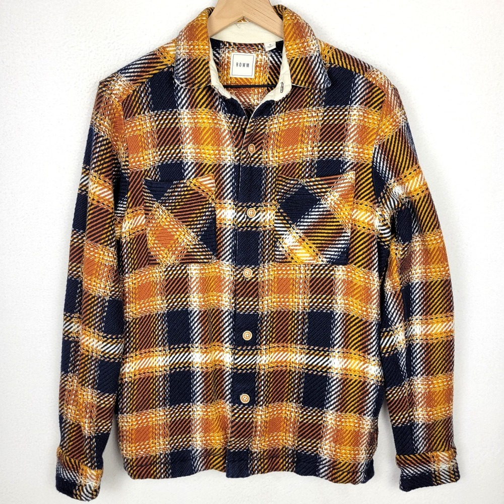 ROWM Plaid‎ Flannel Shacket Shirt Jacket Women's S Button Up Layering Workwear